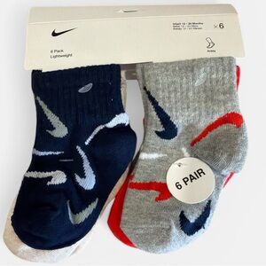 Nike Baby Ankle Socks 6 Pack 12–24 Months Lightweight Logo Socks